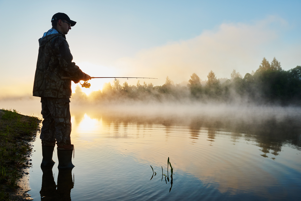 Fishing at lake